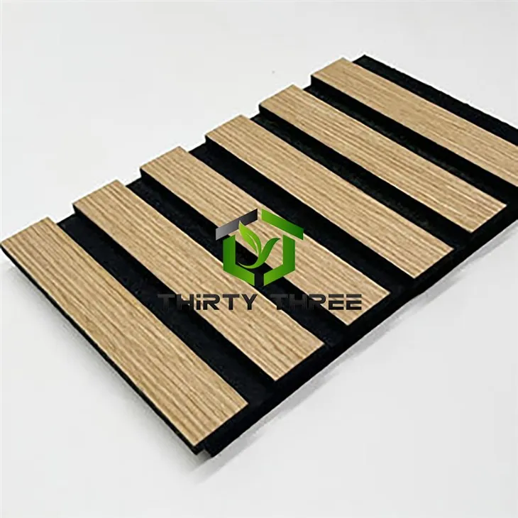 Hot Sale Fireproof CARB Technical Gray Oak Wooden Slat Acoustic Wall Panel